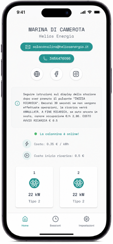 Scheda di una stazione di ricarica